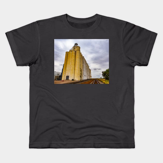 Grain Elevator, Big Springs, Nebraska Kids T-Shirt by BrianPShaw